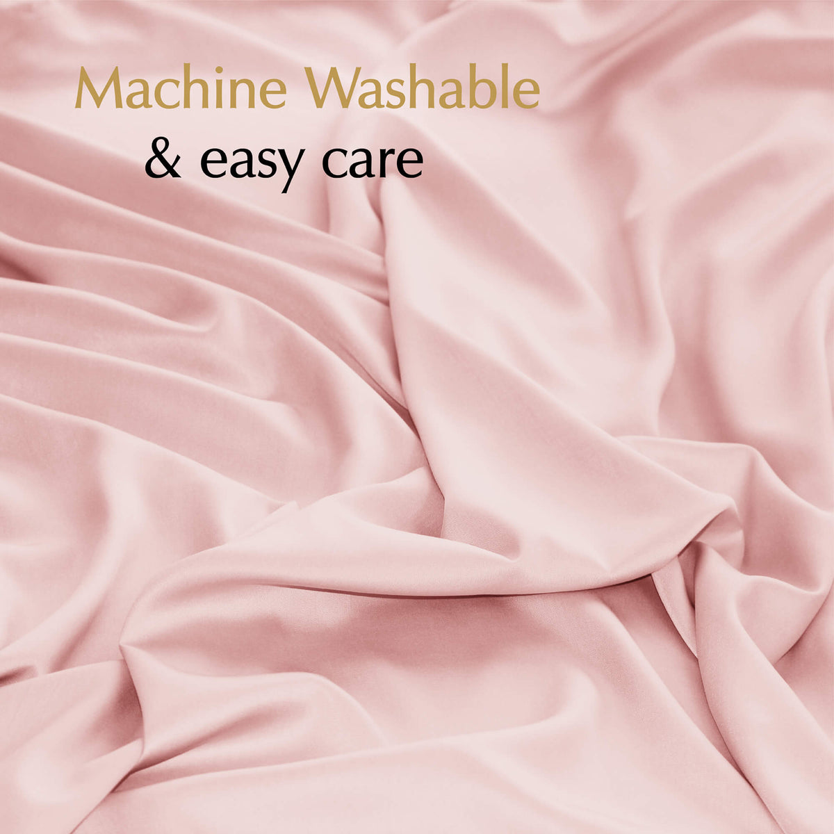machine washable weighted blanket cover in pastel pink provides easy care