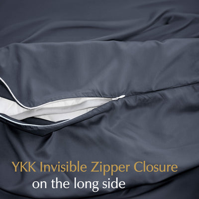 weighted blanket cover in charcoal grey made with invisible zipper closure#color_Charcoal-Grey