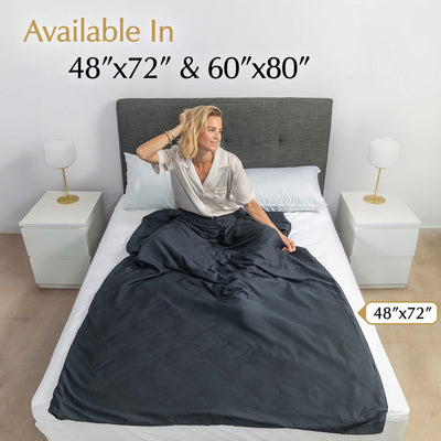 weighted blanket cover in charcoal grey available in 48”x72” and 60”x80” for twin size bed and queen size bed#color_Charcoal-Grey