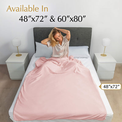 weighted blanket cover in pastel pink available in 48”x72” and 60”x80” for twin size bed and queen size bed#color_Pastel-Pink