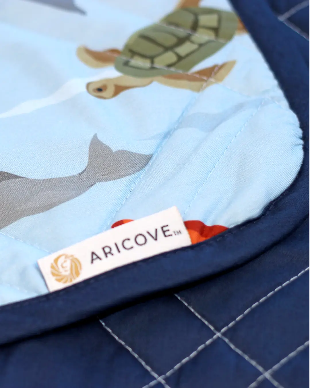 Kids weighted blanket ocean animals blue