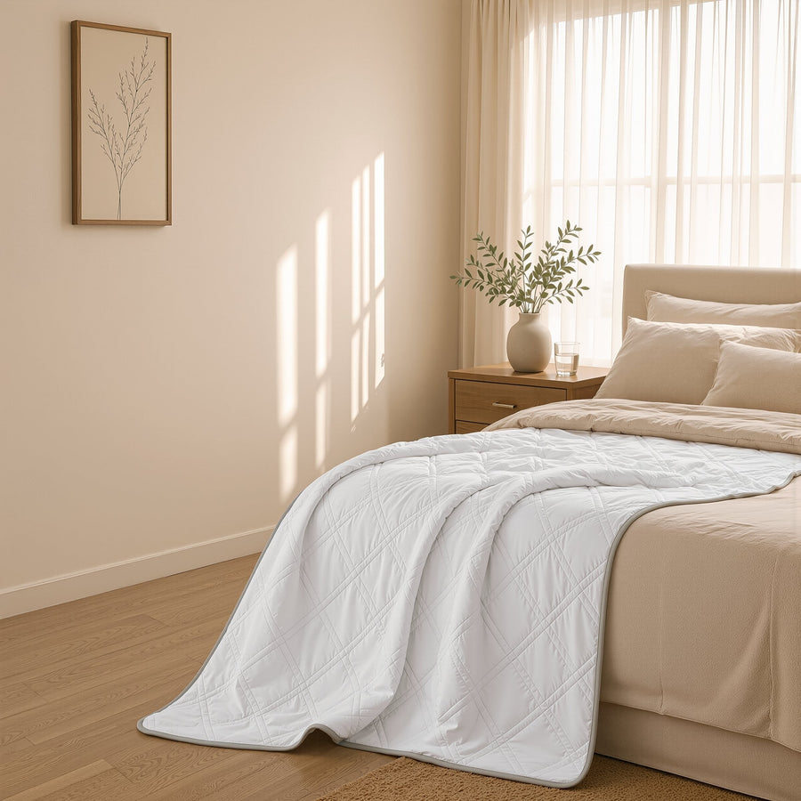 Aricove weighted blanket fabric and stitching detail