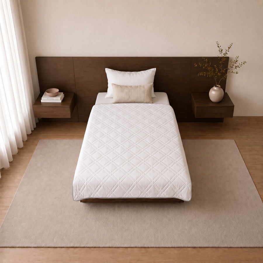 Aricove weighted blanket, twin size on the bed#size_twin