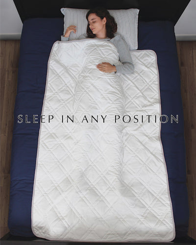 weighted blanket for side sleepers, back sleepers and stomach sleepers